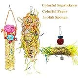 Heyu-Lotus 5 Pack Bird Shredding Toys Bird Parrots Chewing Hanging Toys Parrot Cage Shredder Toys Bird Cage Accessories for Small Parakeets, Cockatiels, Budgies, Conures, Love Birds, Finches