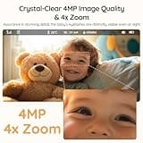 BOIFUN 5.5” 4MP Smart Baby Monitor with Camera and Audio, Night Light, Upgrade AI Alerts (Tummy Sleep & Facial Coverage), Local Monitor & WiFi App, Motion & Sound Alerts, Temp, 360° View, 4000mAh