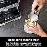 Ninja Luxe Premier 3-in-1 Coffee Machine, Latte, Cappuccino, Cold Brew & Espresso Maker With Built in Bean Grinder & Milk Frother, Easy to Use, 4 Automated Froth Presets, Silver, ES601UK