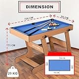 SereneLife 5 in 1 Multi Game Table, 40” Folding Combo Sports Arcade Games with Foosball Soccer, Pool Billiards, Ping Pong, Bowling and Shuffleboard Set, for Play Rec Room Kids and Adults