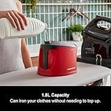 Morphy Richards Power Steam Elite + Steam Generator Iron, Ceramic Non-stick Soleplate, 310g Steam Boost, 200g Steam Output, 6 Bar, Auto Clean, 1.3L Water Tank, 1.8m Cord, 2400W, Black/Red, 332013