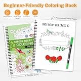 Adult Colouring Book: Stress Relief Colouring Books for Adults Relaxation with with 30 Pattern Included Mandalas Inspirational Flower, Spiral Colouring Pad Thick Paper with PVC Pad, Gift for Women Men