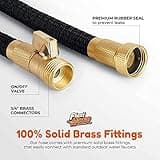 Flexi Hose Expandable Garden Hose - 100FT Heavy Duty Water Hose, Retractable Hose with 2cm Brass Fittings - Expandable Hose Design Includes Spray Nozzle (Black 30 Metres)