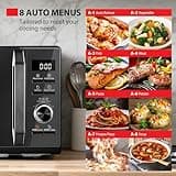 Toshiba Black Microwave 20 Liter Digital 800W Microwave Oven with 1000W Grill, Combination compact with 5 Power Levels, 8 Auto Menus, Grill, Combi, Digital Clock, Mirror Door Finish, MW3-AG20PF(MB)