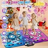 Upgraded Extra Large Electronic Dance Mat Toys, Kids Dance Mats for Single/Double Players, Music Dance Pad with LED Light, Dancing Game Toy as Christmas Birthday Gift for Kids Girls Boys 3-12 Year Old