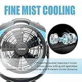 XPower Misting Fan Outdoor Cooling Oscillating Heavy Duty Powerful High Velocity Ideal for Camping Patios Picnics & More (FM-68)