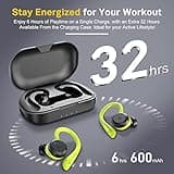 APEKX Bluetooth Headphones True Wireless Earbuds with Charging Case IPX7 Waterproof Premium HI-FI Stereo Sound Earphones Built-in Mic In-Ear Headsets Deep Bass for Sport Running Green
