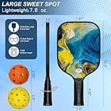 USAPA Approved Fiberglass Pickleball Paddles Set of 2 - Lightweight Rackets With 2 Outdoor & Indoor Balls, 2 Cooling Towels, Bag - Complete Equipment