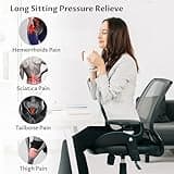 WOWMVP Seat Cushion for Office Chair, Ergonomic Coccyx Cushion, Orthopaedic Memory Foam Sciatica Tailbone Hemorrhoid Pain Relief Non-Slip Support Seat Pad for Wheelchair, Gaming Chair, Car