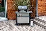 Campingaz Gas BBQ Attitude2go CV, Low-Smoking Portable Barbecue, Camping Grill, Tabletop Grill, Barbecue with Lid, Thermometer and Cast Iron Grid, Runs on CV 470 Plus Gas Cartridge, Grey