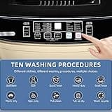 Kazigak - Portable Washing Machine, Compact & Energy Efficient, Gold, Top Access, 14 lbs, 10 Programs, LED Display, for Home and Apartments