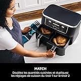 Ninja Foodi MAX Dual Zone Hot Air Fryer [AF400EU] 9.5 L Capacity, 2 Compartments, 6 Functions, Aluminium, Grey Black