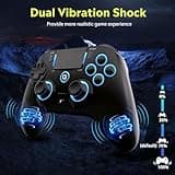 QRD Spark N5 Wireless Controller for PS5 Pro Slim PS4 PS3 PS2 Steam Deck PC Windows Mac iOS Android TV Box, Halleffect Gamepad Joystick with Touchpad, 6 Axis Gyro, Dual Vibration, Mapping, Macro