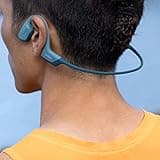SHOKZ OpenRun Pro, [England Athletics Recommended] Bone Conduction Headphones, Open-Ear Sports Earphones with Mic, IP55 Waterproof Bluetooth Wireless Headset for Running Workout Driving (Blue)