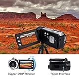 Vmotal Kid Video Camera Camcorder, Digital Video Recorder 1080P Video Photo /270° Flip Screen/Rechargable Camcorder for Kids/Beginners/Children/Teenagers/Students/The Elderly