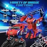 Remote Control Car Toys, Spider Car & Robots 2 in 1 Transform 360 Rotation RC Drift Racing Game Outdoor Toy Kids Stocking Filler, Xmas Gift Birthday Present for 3 4 5 6 7 8 9 Years Old Boys Girls