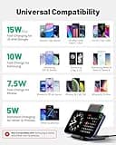 INIU Wireless Charger Stand, 15W Qi Fast Charging Dock Phone Charger, Adaptive LED Wireless Charging Station for iPhone 17 16 15 14 13 12 11 9 8 XR, Samsung S23 S22 S21, LG V40 G8, Pixel 8 7 6 etc.