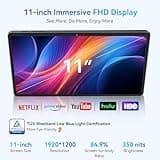 2025 Newest Android 15 AI Tablet,11 Inch Android Tablets With SIM Card Slot,24GB RAM+256GB ROM(TF 2TB),5G WIFI|Octa-Core|8000 mAH|Widevine L1| Netflix|8MP+16MP|Bluetooth 5.0|GPS,2-Year Warranty-Grey
