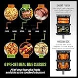 Tower T17190GRP Vortx XL Dual Stack Air Fryer with Digital Control Panel, Space Saving Design, 6 Preset Cooking Modes, Match Cook & Smart Finish Functions, 2460W, 11L, Graphite with Chrome Trim