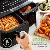 Tower T17088 Vortx 9L Dual Basket Air Fryer with Smart Finish, 2600W, Black