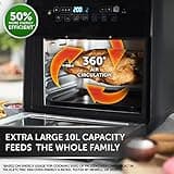 Breville Halo Rotisserie Air Fryer | Digital Extra Large Air Fryer Oven | Fry, Bake & Dehydrate | 2000 W | Energy Efficient | Black and Grey [VDF127]