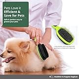Pet Seeker Double Sided Dog Brush, Dog Grooming Brush with Rounded Pins & Bristles, Dog Brushes for Grooming with Anti Slip Handle & Free Cleaning Tool.
