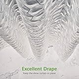 OTraki Shower Curtain 200 x 200cm Weighted Bath Curtain Waterproof 3D Semi Transparent EVA Heavy Duty Long Clear Bathroom Shower Curtain Liner with 13 Hooks
