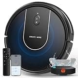 Robot Vacuum Cleaner with Mop, 4-in-1 Robotic Vacuums, 5000Pa Ultra Strong Suction, Long Running Time, Timing Function, App/WiFi for Pet Hair Hard Floor and Carpet(Striped Blue)