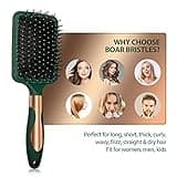 Green Anti Static Oval & Round Hair Brush Set - Massage, Detangle & Vent - Paddle Brush for Women & Men