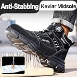 GUSAYEX Work Boots Mens Womens Waterproof Steel Toe Cap Boots Lightweight Safety Boots Puncture Proof Work Shoes Industrial Safety Trainers with Swivel Buckle Shoelaces