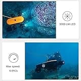 Underwater Drone with 4K UHD Camera, Remote Control ROV with Claw for Real-time Streaming, Ideal for Fishing and Marine Exploration