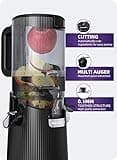 ACOQOOS Juicer Machines, 135MM Wide Chute for Whole Fruit and Vegetable,1.8L Auto-Feed Time-Saver, Slow Masticating High Yield, Easy to Clean Cold Press Juicer with 2 Cups, Black