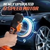 Protmex Cordless Car Buffer Polisher, 6IN Car Buffers And Polishers Kit, 6 Variable Speed Car Polishing Kit, 2*21V 2.0Ah Batteries Cordless Polisher For Car Detailing/Polishing/Waxing/Scratch Removing