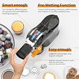 19 Bar 5in1 Multicapsule Espresso Coffee Machine for Dolce Gusto/Nespresso/LOR/MIO Capsule and Coffee Ground/ESE Coffee Pods EM-308A (BLACK-UK)