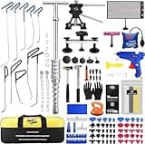 PDR TOOLS Dent Removal Rods,Dent Repair Tools Kit Car Crowbars with 10 Rods, LED Lined Dent Board, Upgraded T-Bar Dent Puller for Hail Damage and Car Dents