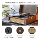 Crosley Voyager Portable Turntable - Bluetooth Record Player, 3-Speed Suitcase Vinyl Player, Home Turntables for Vinyl Records, Built in Stereo Speakers & Bluetooth Receiver, AUX Input, Cocao