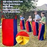 CWLAKON Sports Day Kit Outdoor Games Potato Sack Race Bags for Kids Adults Family, Egg and Spoon Race, 3 Legged Race Bands, Outside Backyard Field Day Birthday Party Games