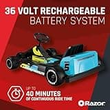 Razor Ground Force Elite - Electric Go Kart for Kids 13+ with Forward & Reverse Drive, Up to 14 mph Max Speed, 40 Minute Ride Time, 9 Mile Range, 350W Ride On with 36V 5Ah Battery, Blue
