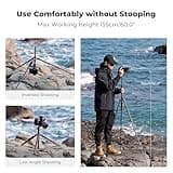 K&F Concept 61" Carbon Fibre Camera Tripod, Lightweight Compact Tripod with 2 Sections Central Column, Low Profile Ball Head and Carry Bag for DSLR Camera A225C0+BH-25L