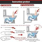 Aozzy Toilet Auger Clog Remover Tool, Stainless Steel Telescoping Toilet Auger Grabber Tool, Use to Grab and Clear Blocking in Various Pipelines, for Unclog Drains, Siphon Toilet, Sink.