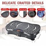 Vibration Plate Exercise Machine, 2025 Upgraded Fitness Vibration Plate Platform for Lymphatic Drainage,120-Speed Adjustable with 450 lbs Capacity, Built-in Bluetooth Speaker For Whole Body Workout
