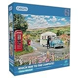 Gibsons Which Way to the Campsite? 1000 Piece Jigsaw Puzzle Nostalgic Countryside Colourful Artwork Sustainable Jigsaw Puzzle for Adults Teens Premium 100% Recycled Board Great Gift | Gibsons Games