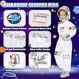 TOLOYE Astronaut Costume for Kids With Helmet, Bag and Gloves - Space Adventure Fancy Dress for Carnival, Cosplay Party, Role Play (S)