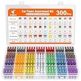 JOREST 300Pcs Car Fuses Assorted Kit, 160 Mini Blade Fuse Automotive + 90 Standard Mixed Fuses + 50 Micro Fuse Set + Puller – for RV Truck Motorcycle(2Amp 3A 5A 7.5A 10A 15A 20A 25A 30A 35A 40A)