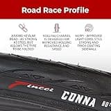 Fincci Set Pair Road Bike Tyres 700 x 25c - Foldable 25-622 60TPI 700c Tyres with Presta Valve Inner Tubes 60mm and LVL3 Nylon Protection - 700x25c Tyre for Cycle Race Road Racing Bicycle