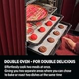 AEG 6000 SurroundCook Built In Double Oven DCB331010M, 61L Capacity, 59.4 cm, Multilevel Cooking, Grill Function, LED Display, Antifingerprint Coating, Stainless Steel