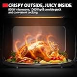 Toshiba Black Microwave 20 Liter Digital 800W Microwave Oven with 1000W Grill, Combination compact with 5 Power Levels, 8 Auto Menus, Grill, Combi, Digital Clock, Mirror Door Finish, MW3-AG20PF(MB)