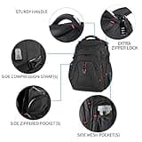 KROSER Travel Laptop Backpack 17.3 Inch XL Computer Backpack with Hard Shell Saferoom RFID Pockets Water-Repellent Business College Daypack Stylish School Laptop Bag for Men/Women-Black