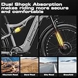 Shengmilo Dual Suspension e bike S600 E-Mountain Bike Dual Motor electric bike 26Inch Fat Tire e-bike 48V 17.5AH Battery with Removable Li-Ion Battery and 7 Speed Gear for Adults-Men(UK Warehouse)