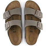 BIRKENSTOCK ARIZONA Birko-Flor Nubuck Wide, Unisex Adults' Sandals, Grey (Stone), 9.5 UK (44 EU)